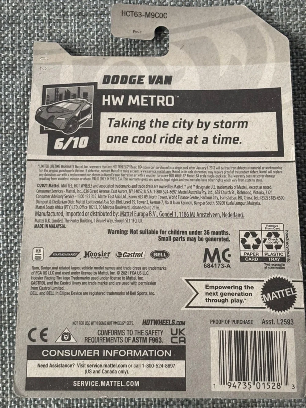 Hot Wheels Dodge Van HW Kart Co. Mattel Metro RYU Rides Purple NEW IN PACKAGING